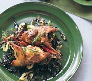 Roasted Quail and Curry Leaves