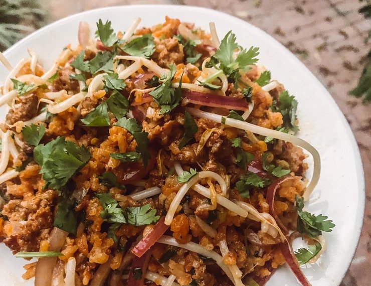 Lao Crispy Rice Salad Nam Khao Tod